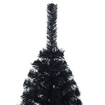 HKH Árvore de Natal Artificial Pré-Iluminada Preto em PVC