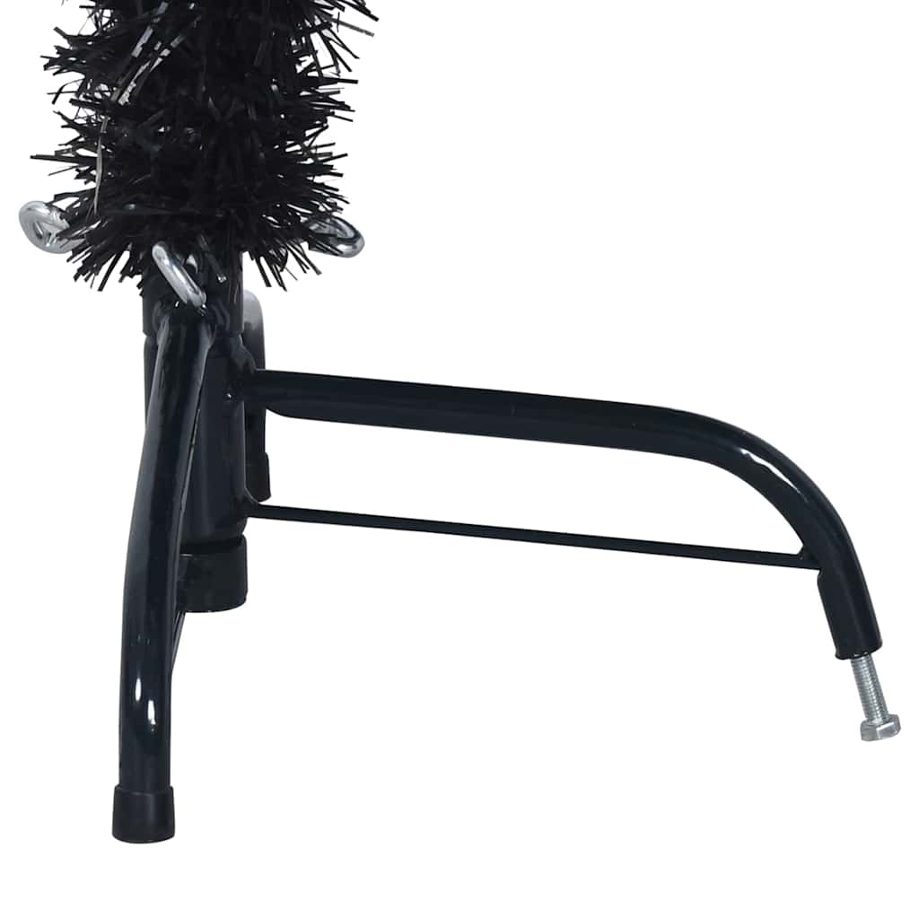 HKH Árvore de Natal Artificial Pré-Iluminada Preto em PVC