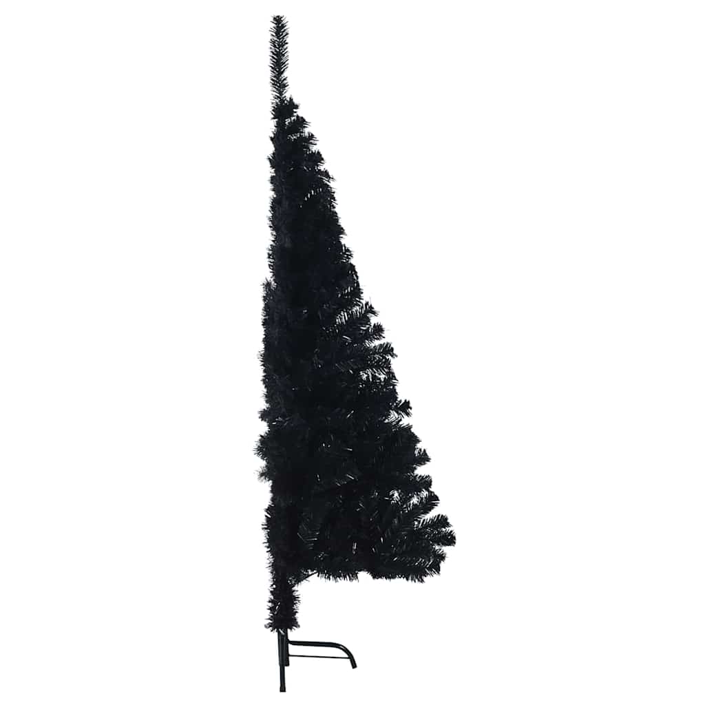 HKH Árvore de Natal Artificial Pré-Iluminada Preto em PVC