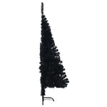 HKH Árvore de Natal Artificial Pré-Iluminada Preto em PVC