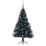 HKH Árvore de Natal Artificial Pré-Iluminada Preto em PVC