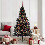 HKH Árvore de Natal Artificial Pré-Iluminada Preto em PVC