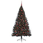 HKH Árvore de Natal Artificial Pré-Iluminada Preto em PVC