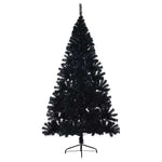 HKH Árvore de Natal Artificial Pré-Iluminada Preto em PVC