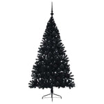 HKH Árvore de Natal Artificial Pré-Iluminada Preto em PVC