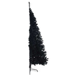 HKH Árvore de Natal Artificial Pré-Iluminada Preto em PVC