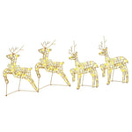 HKH Conjunto de 4 Renas com 80 LED's em PET - Ouro