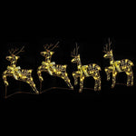 HKH Conjunto de 4 Renas com 80 LED's em PET - Ouro
