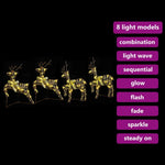 HKH Conjunto de 4 Renas com 80 LED's em PET - Ouro