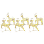 HKH Conjunto de 6 Renas com 180 LED's em PET - Ouro