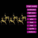 HKH Conjunto de 6 Renas com 180 LED's em PET - Ouro