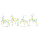 HKH Conjunto de 4 Renas com 80 LED's em PET - Colorido
