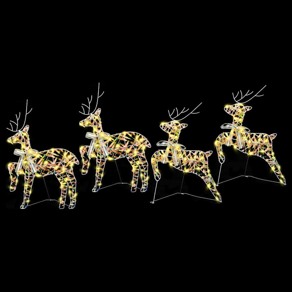 HKH Conjunto de 4 Renas com 80 LED's em PET - Colorido