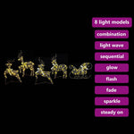 HKH Conjunto de 5 Renas 40 LED's em PET - Ouro