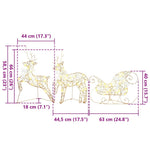 HKH Conjunto de 5 Renas 40 LED's em PET - Ouro