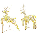 HKH Conjunto de 7 Renas com 40 LED's em PET - Ouro