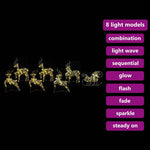 HKH Conjunto de 7 Renas com 40 LED's em PET - Ouro