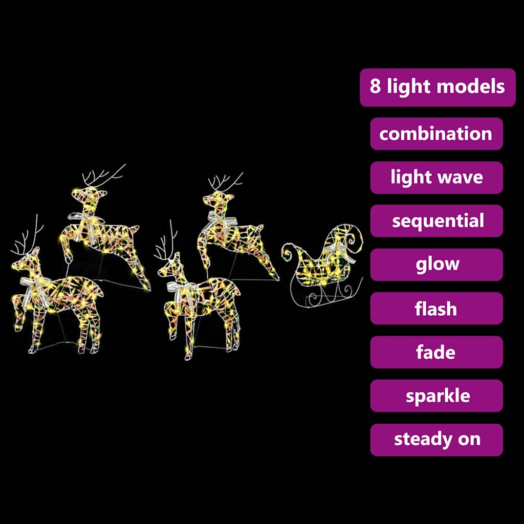 HKH Conjunto de 5 Renas 40 LED's em PET - Colorido