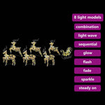 HKH Conjunto de 7 Renas com 40 LED's em PET - Colorido
