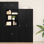 Aparador alto HKH de madera prensada con 1 puerta - Roble Negro