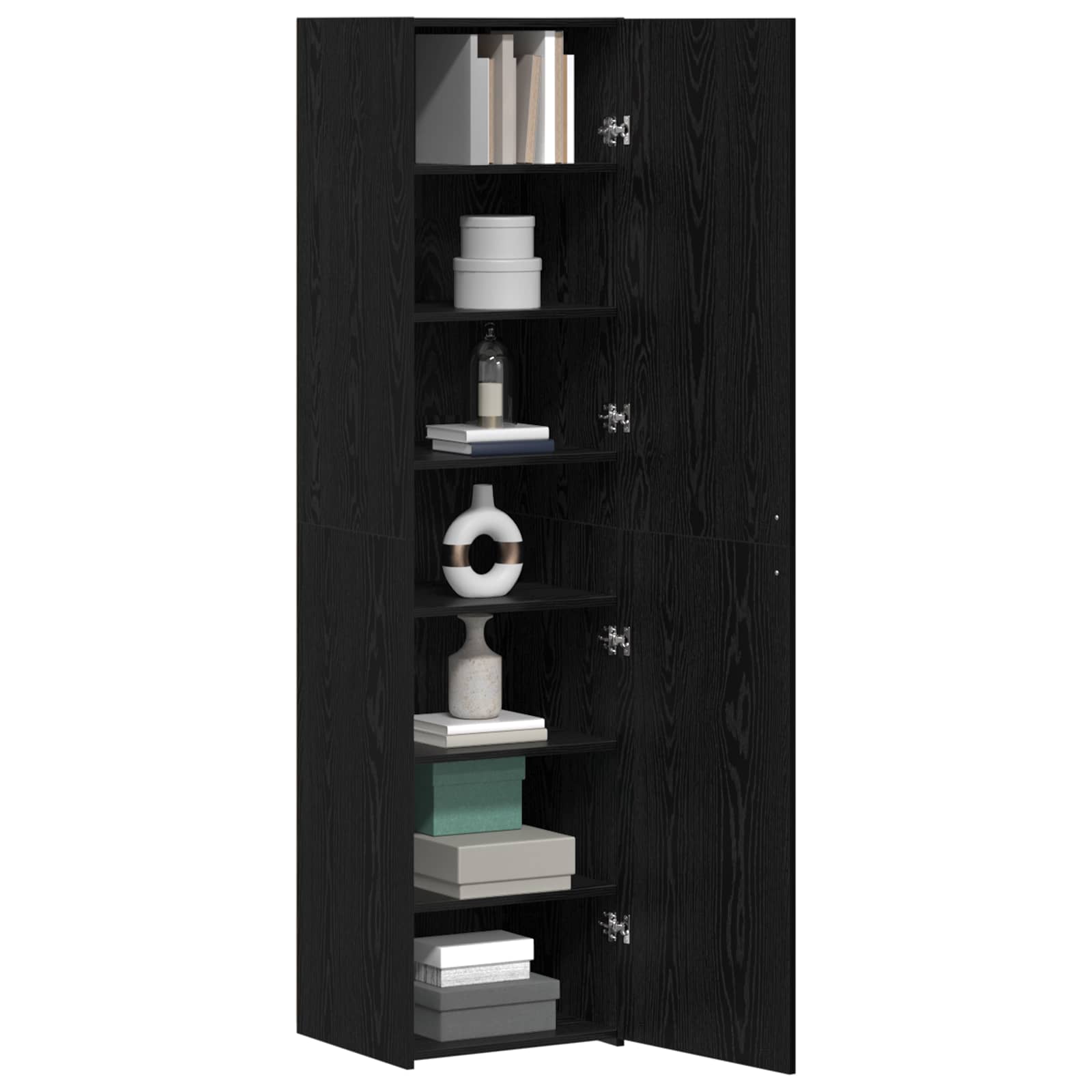 HKH Aparador 2 Piezas Alto de Madera Procesada con 1 Puerta - Roble Negro