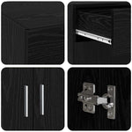 HKH Armario de Almacenamiento Moderno de Madera Procesada con 2 Puertas - Roble Negro