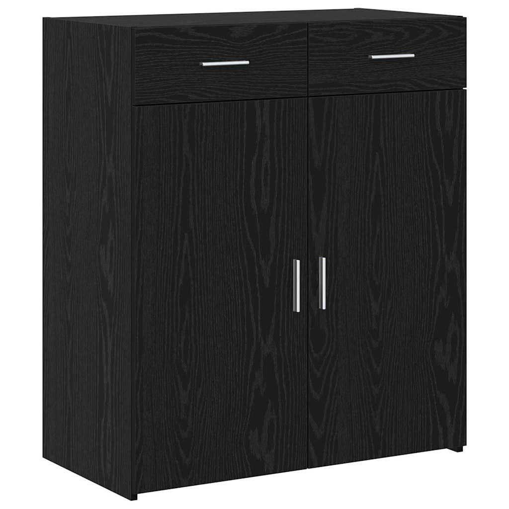 HKH Armario de Almacenamiento Moderno de Madera Procesada con 2 Puertas - Roble Negro