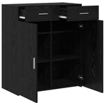 HKH Armario de Almacenamiento Moderno de Madera Procesada con 2 Puertas - Roble Negro