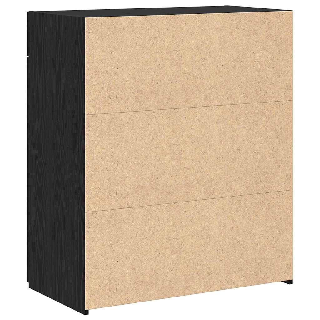 HKH Armario de Almacenamiento Moderno de Madera Procesada con 2 Puertas - Roble Negro