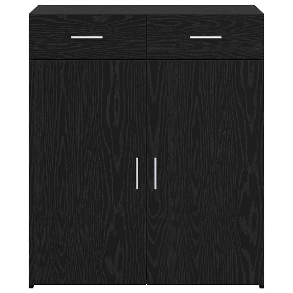 HKH Armario de Almacenamiento Moderno de Madera Procesada con 2 Puertas - Roble Negro