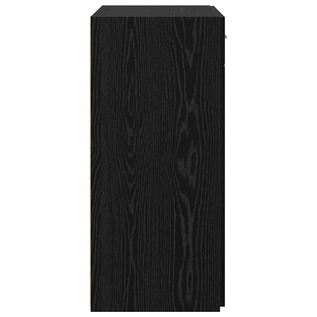 HKH Armario de Almacenamiento Moderno de Madera Procesada con 2 Puertas - Roble Negro