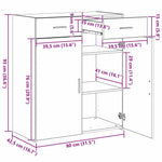 HKH Armario de Almacenamiento Moderno de Madera Procesada con 2 Puertas - Roble Negro