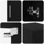 HKH Armario de Almacenamiento Alto de 3 Piezas de Madera Procesada con 2 Puertas - Roble Negro