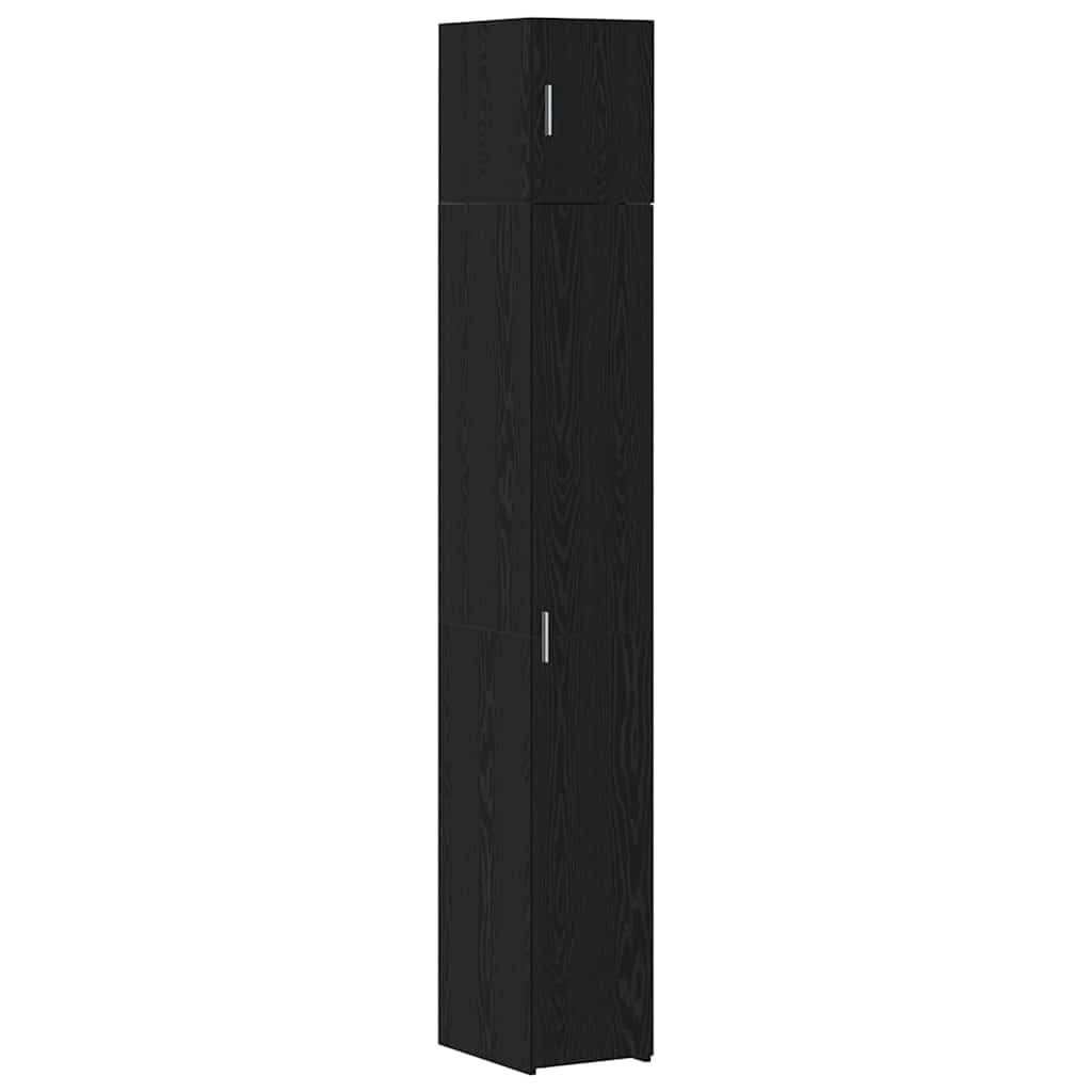 HKH Armario de Almacenamiento Alto de 3 Piezas de Madera Procesada con 2 Puertas - Roble Negro