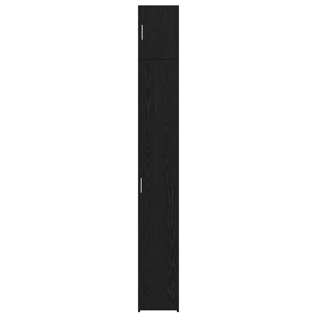 HKH Armario de Almacenamiento Alto de 3 Piezas de Madera Procesada con 2 Puertas - Roble Negro