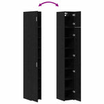 HKH Armario de Almacenamiento Alto de 3 Piezas de Madera Procesada con 2 Puertas - Roble Negro