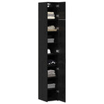 HKH Armario de Almacenamiento Alto de 3 Piezas de Madera Procesada con 2 Puertas - Roble Negro