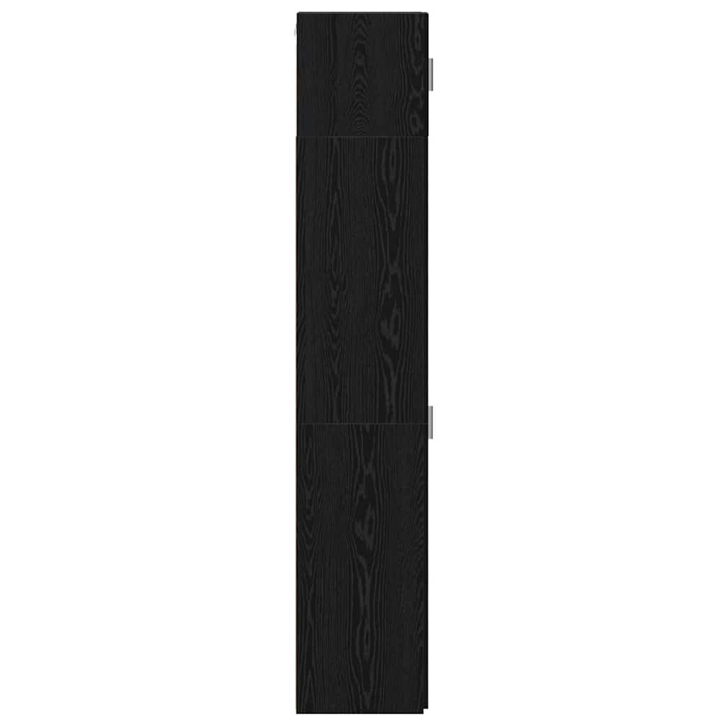 HKH Armario de Almacenamiento Alto de 3 Piezas de Madera Procesada con 2 Puertas - Roble Negro
