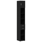 HKH Armario de Almacenamiento 2 Piezas Alto de Madera con 1 Puerta y 2 Cajones - Roble Negro