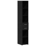 HKH Armario de Almacenamiento 2 Piezas Alto de Madera con 1 Puerta y 2 Cajones - Roble Negro
