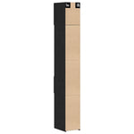 HKH Armario de Almacenamiento 2 Piezas Alto de Madera con 1 Puerta y 2 Cajones - Roble Negro