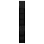 HKH Armario de Almacenamiento 2 Piezas Alto de Madera con 1 Puerta y 2 Cajones - Roble Negro