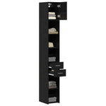 HKH Armario de Almacenamiento 2 Piezas Alto de Madera con 1 Puerta y 2 Cajones - Roble Negro