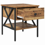 HKH Mesa de Cabeceira com Gaveta em Madeira Antiga