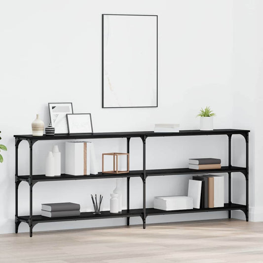 Mesa auxiliar HKH con estante en roble - Negro