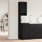 Aparador de cocina HKH con cajón de roble - Negro
