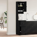 Aparador de cocina HKH con cajón de roble - Negro