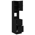 Aparador de cocina HKH con cajón de roble - Negro