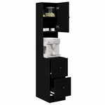 Aparador de cocina HKH con cajón de roble - Negro