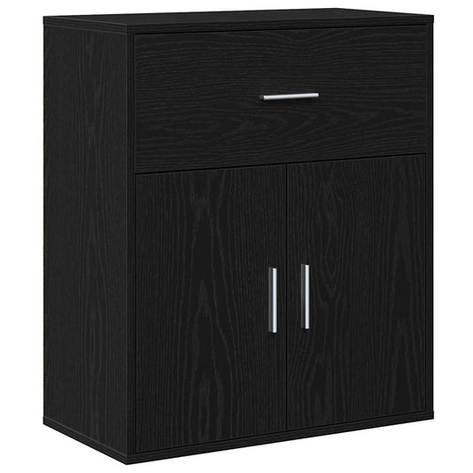 Aparador moderno HKH de madera procesada con 2 puertas - Roble negro